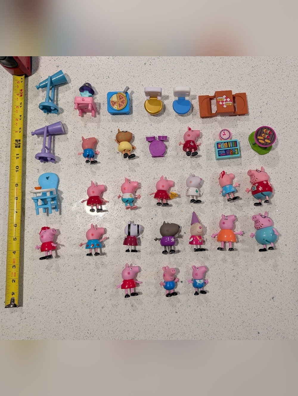 MASSIVE Huge Lot Peppa Pig Action Figure VERY HARD TO FIND George Daddy Zebra